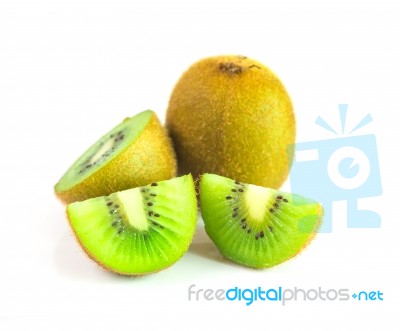 Kiwi Fruit Isolated On White Background Stock Photo