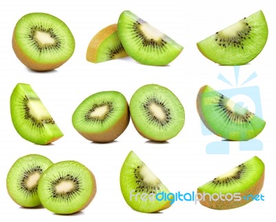 Kiwi Fruit Isolated On White Background Stock Photo