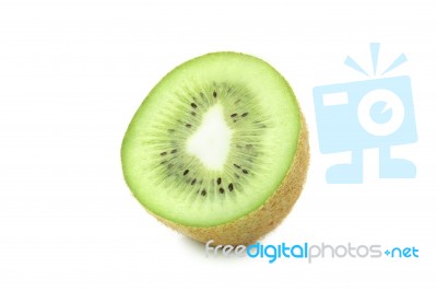 Kiwi Half Isolated On White Stock Photo