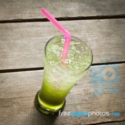 Kiwi Italian Soda Stock Photo