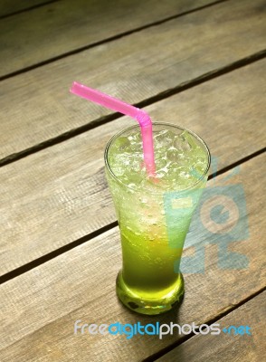 Kiwi Italian Soda Stock Photo