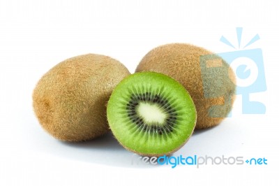 Kiwi On White Stock Photo