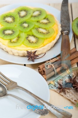 Kiwi  Pie Tart And Spices Stock Photo