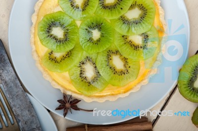 Kiwi  Pie Tart And Spices Stock Photo