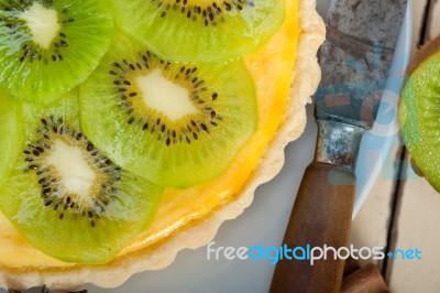 Kiwi  Pie Tart And Spices Stock Photo