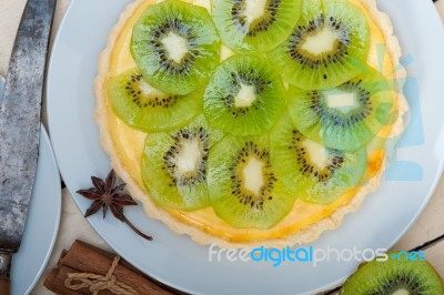 Kiwi  Pie Tart And Spices Stock Photo