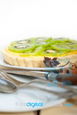 Kiwi  Pie Tart And Spices Stock Photo