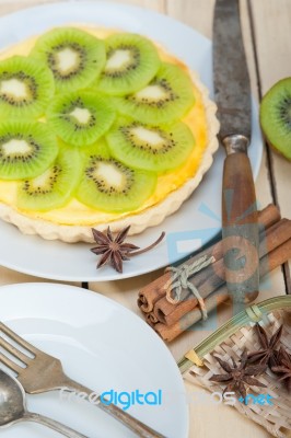 Kiwi  Pie Tart And Spices Stock Photo