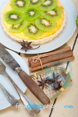 Kiwi  Pie Tart And Spices Stock Photo