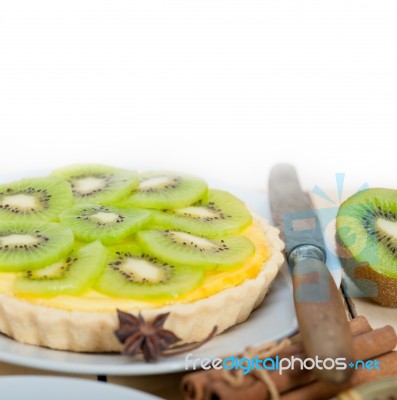 Kiwi  Pie Tart And Spices Stock Photo