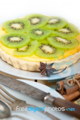 Kiwi  Pie Tart And Spices Stock Photo