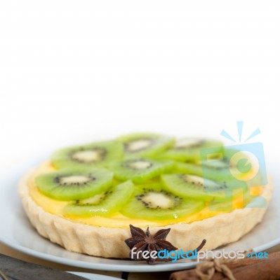 Kiwi  Pie Tart And Spices Stock Photo