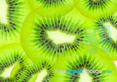 Kiwi Slice Background Stock Photo