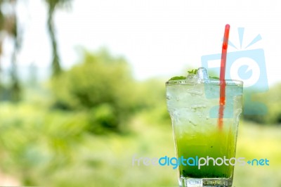 Kiwi Soda Stock Photo