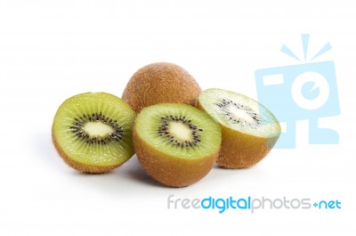 Kiwis Isolated On White Stock Photo