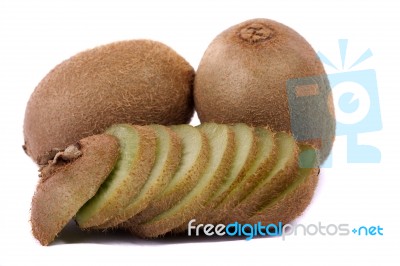 Kiwis On White Background Stock Photo