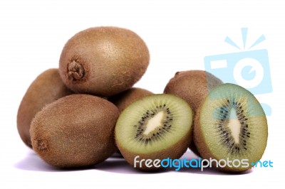 Kiwis On White Background Stock Photo