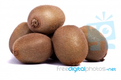 Kiwis On White Background Stock Photo