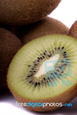 Kiwis On White Background Stock Photo