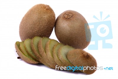 Kiwis On White Background Stock Photo