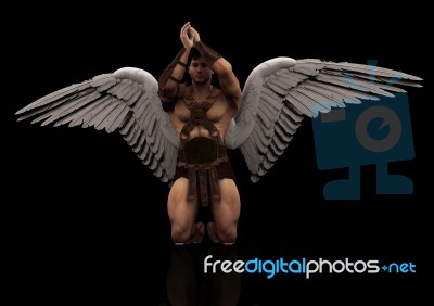 Kneeling Angel Stock Image