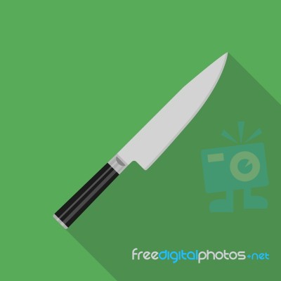 Knife In Flat Style Stock Image