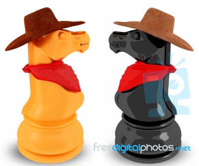 Knight Chess Horse Cowboy Stock Image