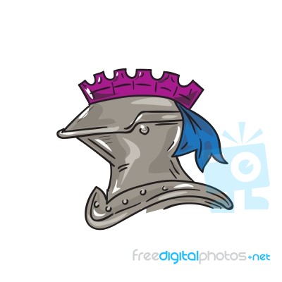 Knight Helmet Drawing Stock Image