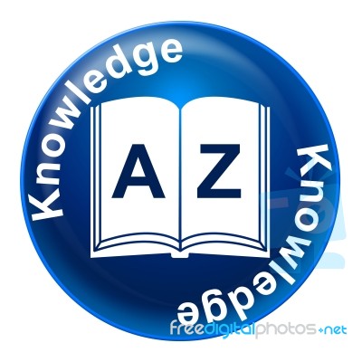 Knowledge Badge Means Educate Proficiency And Educating Stock Image