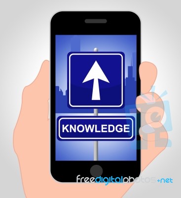 Knowledge Online Shows Expertise Internet And Wise Stock Image