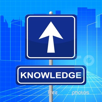 Knowledge Sign Represents Answer Inform And Pointing Stock Image