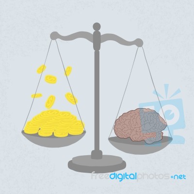 Knowledge Value In Gold Coins Stock Image