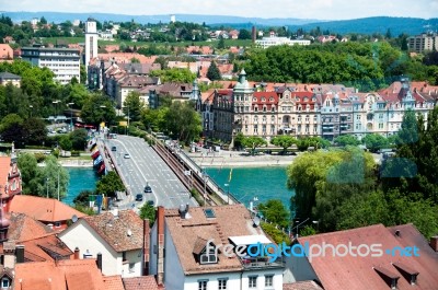 Konstanz City At Lake Constance Stock Photo