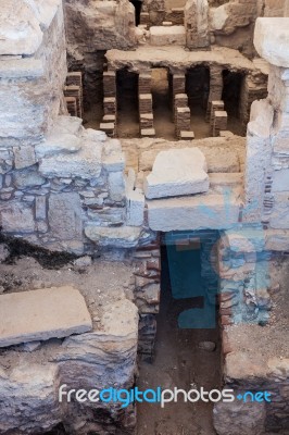 Kourion, Cyprus/greece - July 24 : Baths Near The Temple Of Apol… Stock Photo