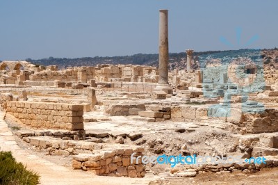 Kourion, Cyprus/greece - July 24 : Remains At The Ancient City O… Stock Photo