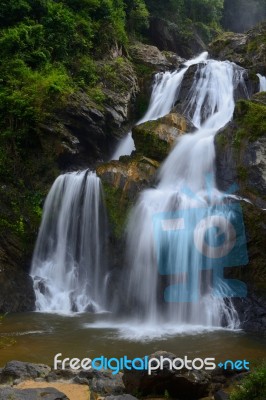 Krungching Waterfall Is Waterfall In Nakhonsithammarat,t Hailand… Stock Photo