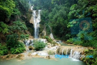 Kuang Si Waterfall Stock Photo