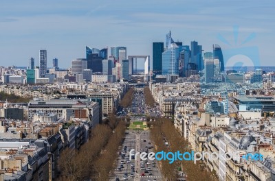 La Defense Business Area, La Grande Armee Avenue Stock Photo