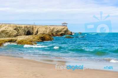 La Loberia Beach View In Salinas, Ecuador Stock Photo