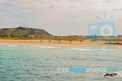 La Loberia Beach View In Salinas, Ecuador Stock Photo