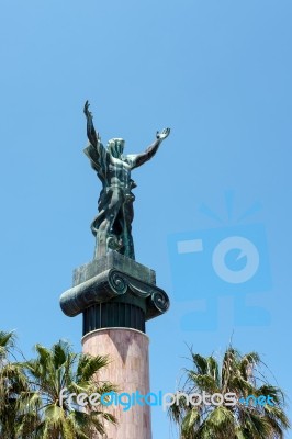 La Victoria Or Victory Statue In Puerto Banus Stock Photo