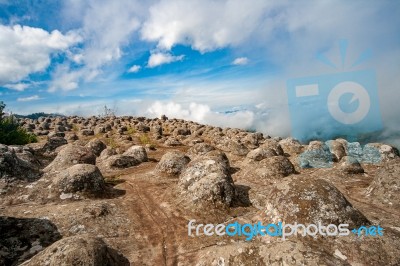 Laan Hin Pum Viewpoint At Phu Hin Rong Kla National Park Stock Photo