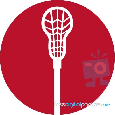 Lacrosse Stick Circle Icon Stock Image