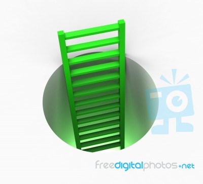 Ladder Freedom Means Break Out And Escape Stock Image