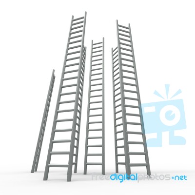 Ladder Ladders Indicates Vision Raise And Growing Stock Image