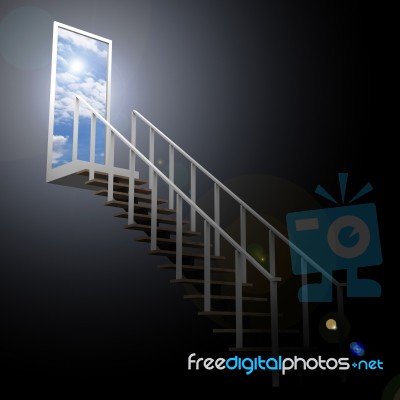 Ladder Leading To Sky Stock Image