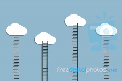 Ladder To Cloud Stock Image