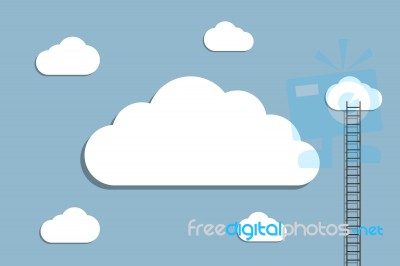 Ladder To Cloud Stock Image