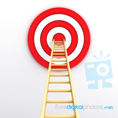 Ladder To The Red Target Stock Image