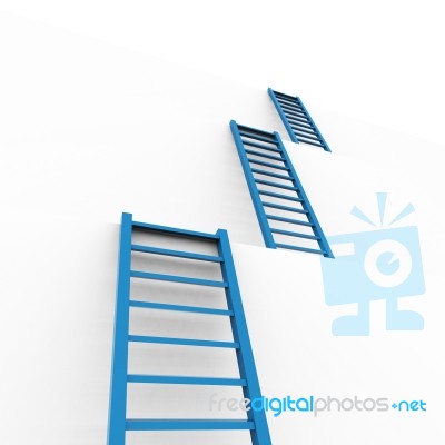 Ladders Planning Means Overcome Obstacles And Aspire Stock Image